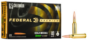 Federal GM65CRD1 Premium Gold Medal 6.5Creedmoor 140gr Sierra MatchKing BTHP 20 Per Box/10 Case