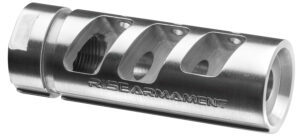 Rise Armament RA701308SLVR RA-701 Silver Stainless Steel with 5/8"-24 tpi Threads & 2.50" OAL 1.35" Diameter for 7.62x51mm NATO AR-Platform