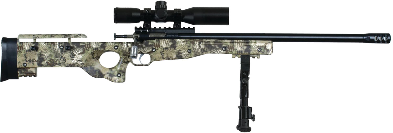 Crickett KSA2151 CPR Complete Package 22 LR Caliber with 1rd Capacity, 16.12" Barrel, Blued Metal Finish & Fixed with Adjustable Cheekpiece Kryptek Camo Stock Right Hand