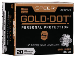 Speer 23614GD Gold Dot Personal Protection 9mmLuger 115gr Hollow Point 20 Per Box/10 Case