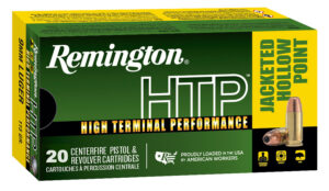 Remington Ammunition 28288 HTP  9mmLuger 115gr Jacketed Hollow Point 20 Per Box/25 Case