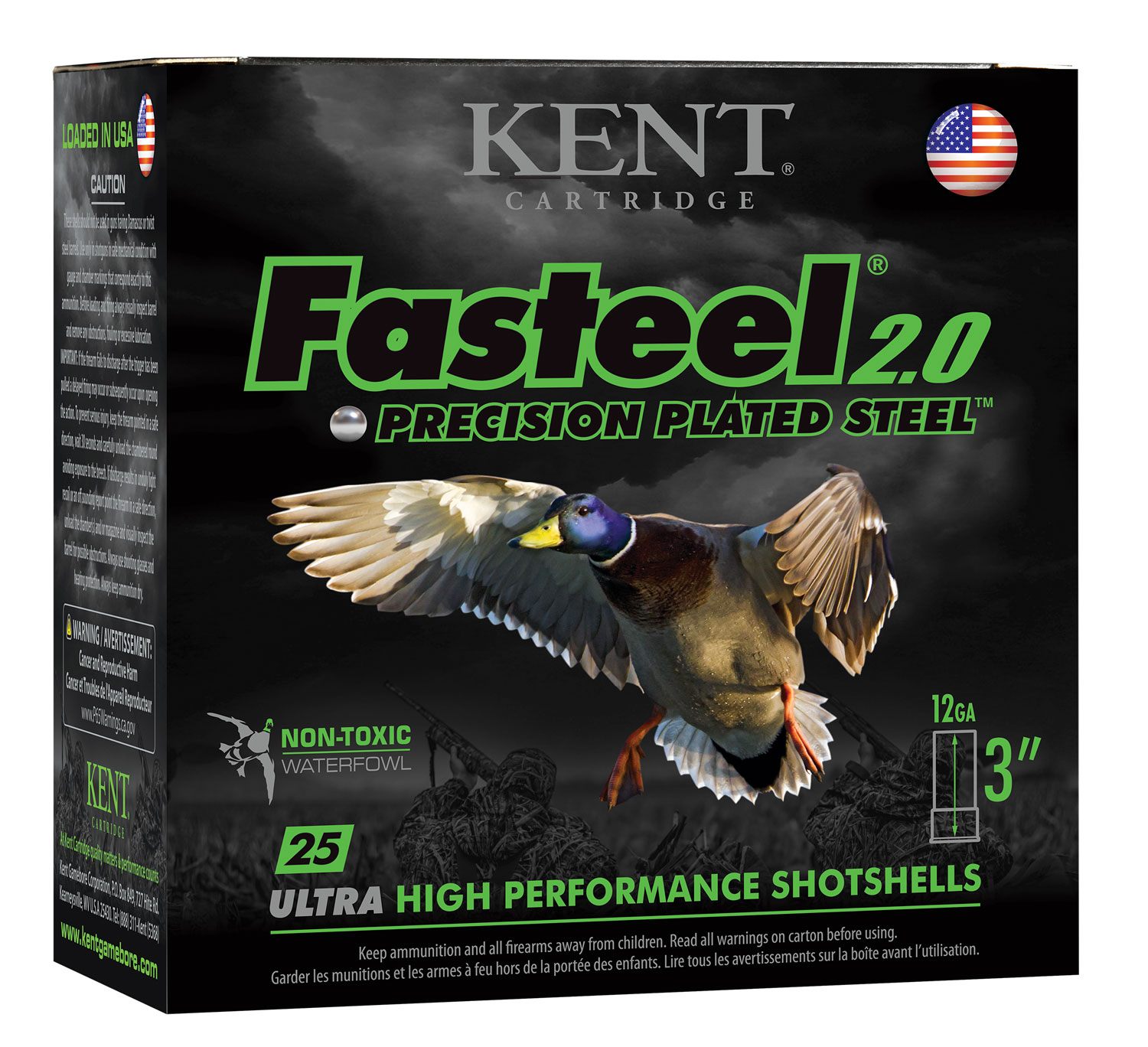 Kent Cartridge K123FS403 Fasteel 2.0 12 Gauge 3" 1 3/8 oz 3 Shot 25 Per Box/ 10 Case