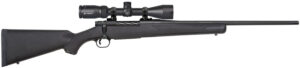 Mossberg 28052 Patriot 22-250 Rem Caliber with 5+1 Capacity, 22" Fluted Barrel, Matte Blued Metal Finish & Black Synthetic Stock Right Hand (Full Size) Includes Vortex Crossfire II 3-9x40mm Scope
