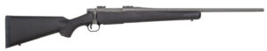 Mossberg 28069 Patriot  Full Size 25-06 Rem 5+1 22" Stainless Cerakote Fluted Barrel, Drilled & Tapped Cerakote Stainless Steel Receiver, Black Fixed Synthetic Stock, Right Hand