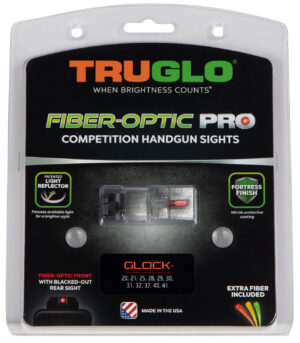 TruGlo TG132G2 Fiber-Optic Pro Red/Fiber Optic Front Sight-Black/Blank Rear Sight Glock 20/21