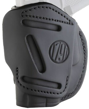 1791 Gunleather 4WH2SBLR 4-Way IWB/OWB Size 02 Stealth Black Leather Belt Clip Compatible w/Ruger LCP/S&W Bodyguard/Glock 42/43/43X Right Hand