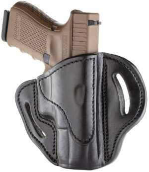 1791 Gunleather BH21SBLR BH2.1 OWB Size 2.1 Stealth Black Leather Belt Slide Compatible w/Glock 17/S&W M&P Shield/Springfield XD Right Hand