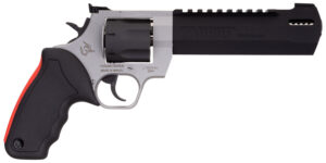 Taurus 2454065RH Raging Hunter  454 Casull 5rd 6.75" Matte Black Oxide Cylinder & Barrel Matte Stainless Steel Frame Black Rubber with Integrated Red Cushion Insert Grip