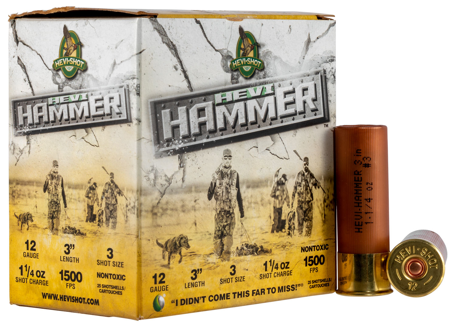 HEVI-Shot HS28003 HEVI-Hammer 12Gauge 3" 1 1/4oz 3Shot 25 Per Box/10 Case