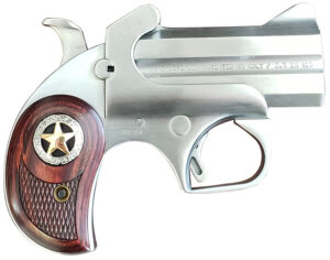 Bond Arms BARD Rustic Defender 45 Colt (LC) Caliber or 2.50" 410 Gauge 2rd 3" Barrel, Stainless Steel Finish, Rosewood Grip w/Integrated Star, Includes Exclusive Holster Package