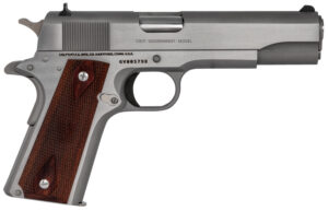 Colt Mfg O1911CSS 1911 Government 45 ACP 7+1 5" Stainless National Match Barrel, Serrated Stainless Steel Slide, Stainless Steel Frame w/Beavertail, Rosewood Grip, Right Hand