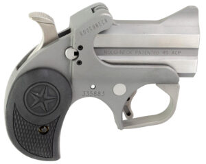 Bond Arms BARN Roughneck 45 ACP 2 Shot 2.50" Rough Matte Stainless Steel Barrel & Frame, Black Rubber Grips