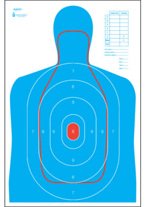 Action Target RCB27EQ100 Qualification B-27E & FBI Q Combo Silhouette Hanging Paper 23" x 35" Blue/White 100 Per Box