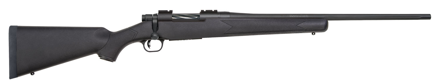 Mossberg 28085 Patriot Full Size 350 Legend 4+1 22" Matte Blued Fluted Barrel, Drilled & Tapped Matte Blued Stainless Steel Receiver, Black Fixed Synthetic Stock, Right Hand