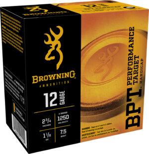 Browning Ammo B193641227 BPT Performance Target Handicap 12Gauge 2.75" 1 1/8oz 7.5Shot 25 Per Box/10 Case