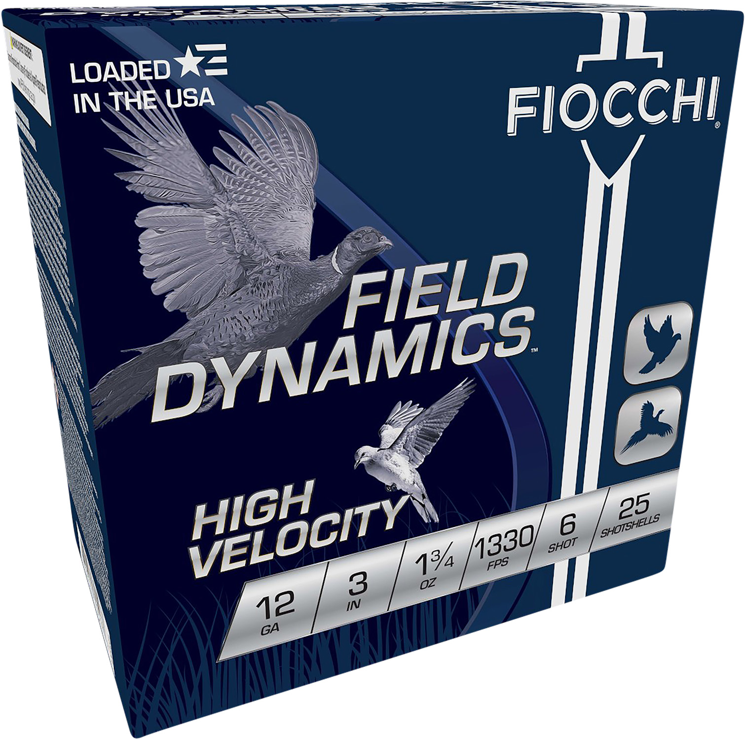Fiocchi 123HV6 Field Dynamics High Velocity 12Gauge 3" 1 3/4oz 6Shot 25 Per Box/10 Case