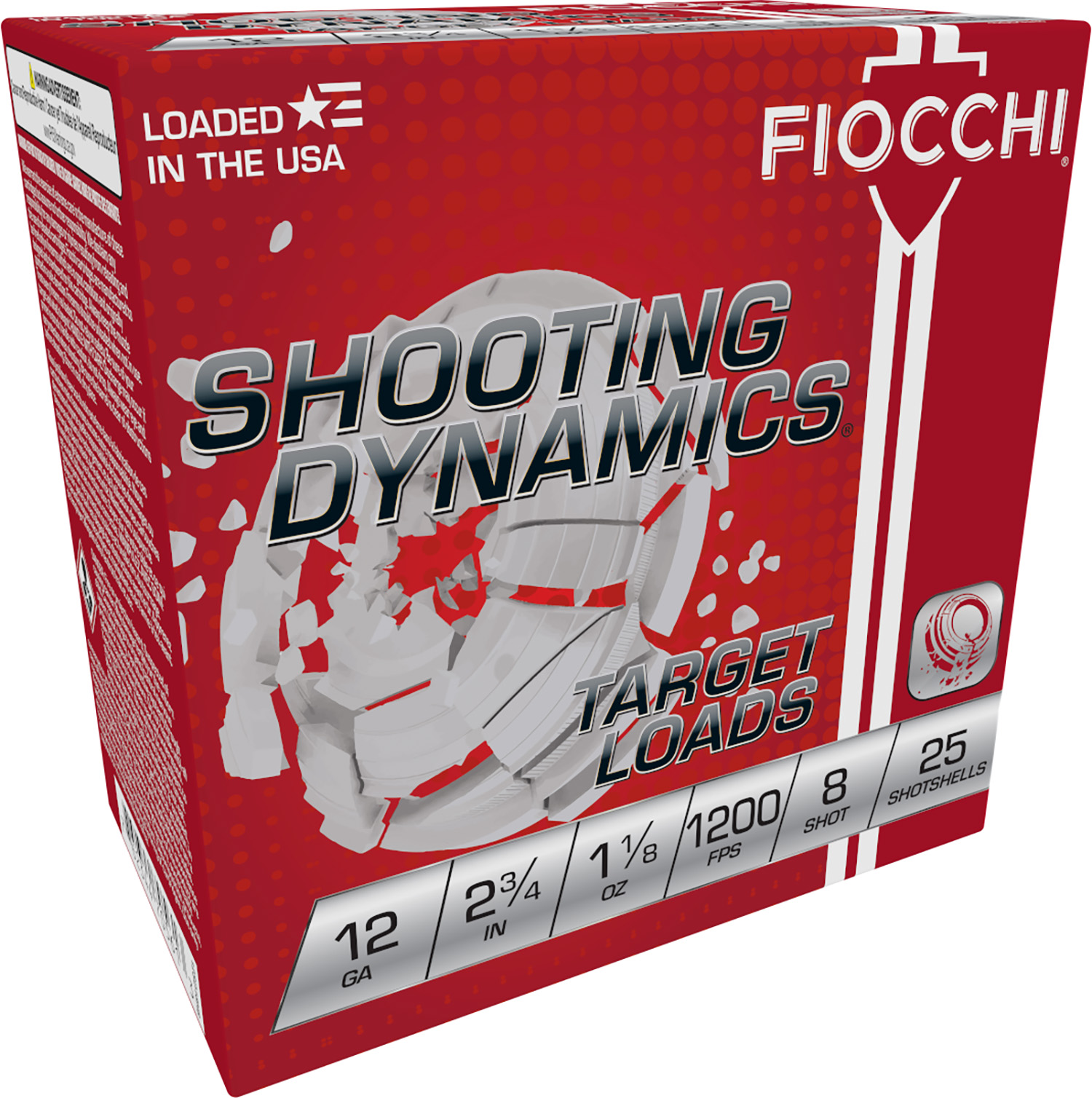 Fiocchi 12SD18H8 Shooting Dynamics Target 12Gauge 2.75" 1 1/8oz 8Shot 25 Per Box/10 Case