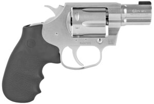Colt Mfg COBRASB2BB Cobra 38 Special 6 Shot 2" Brushed Stainless Steel Barrel & Cylinder, Matte Stainless Frame, Black Hogue Rubber w/Finger Grooves Grip