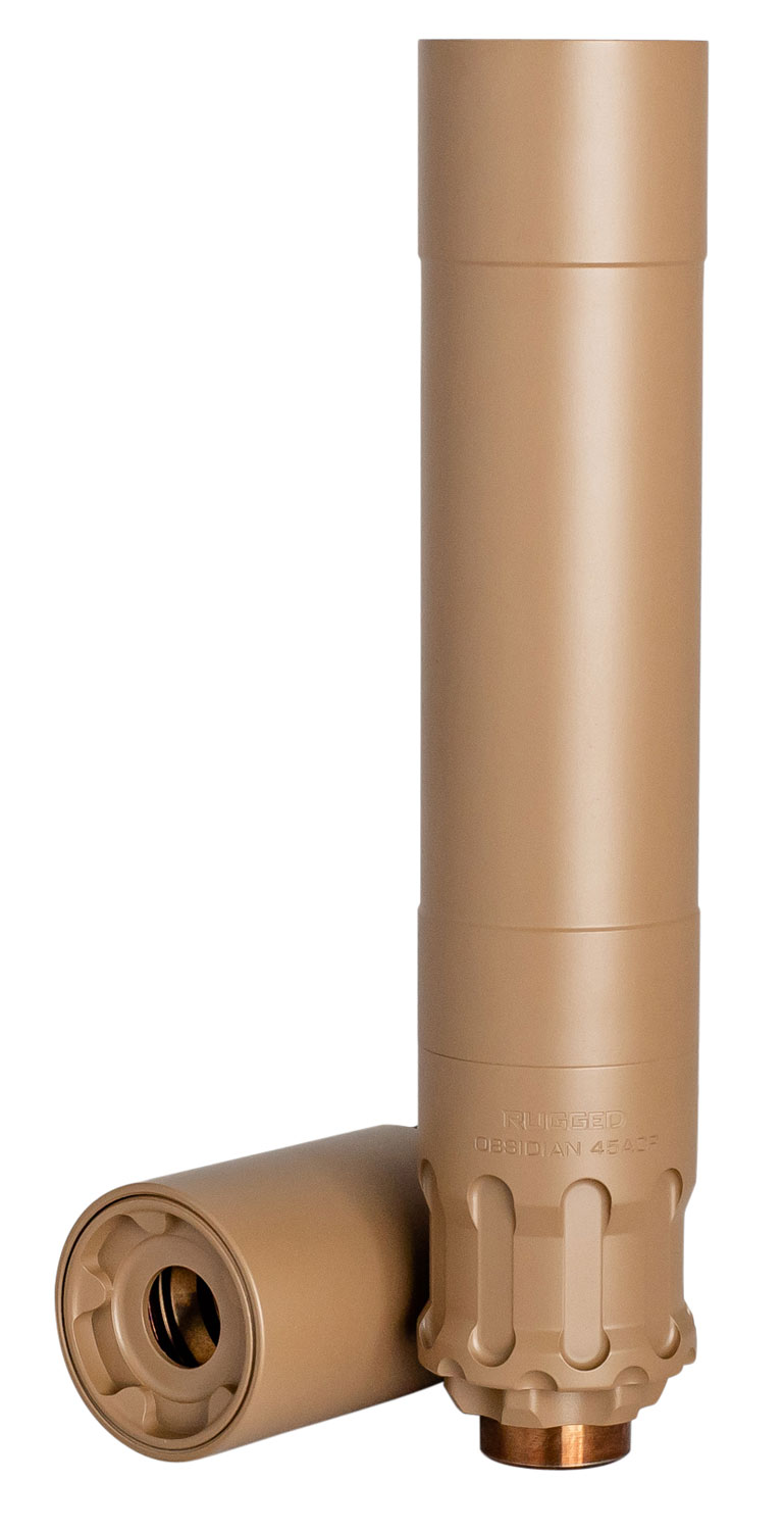 Rugged Suppressors OBSFDE45 Obsidian45 45 ACP 1.37" Flat Dark Earth Cerakote 17-4 Stainless Steel .5 x 28 tpi