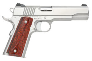 Dan Wesson 01889 Razorback 10mm Auto Caliber with 5" Match Grade Barrel, 8+1 Capacity, Overall Stainless Steel Finish, Beavertail Frame, Serrated Brushed Slide & Cocobolo Grip