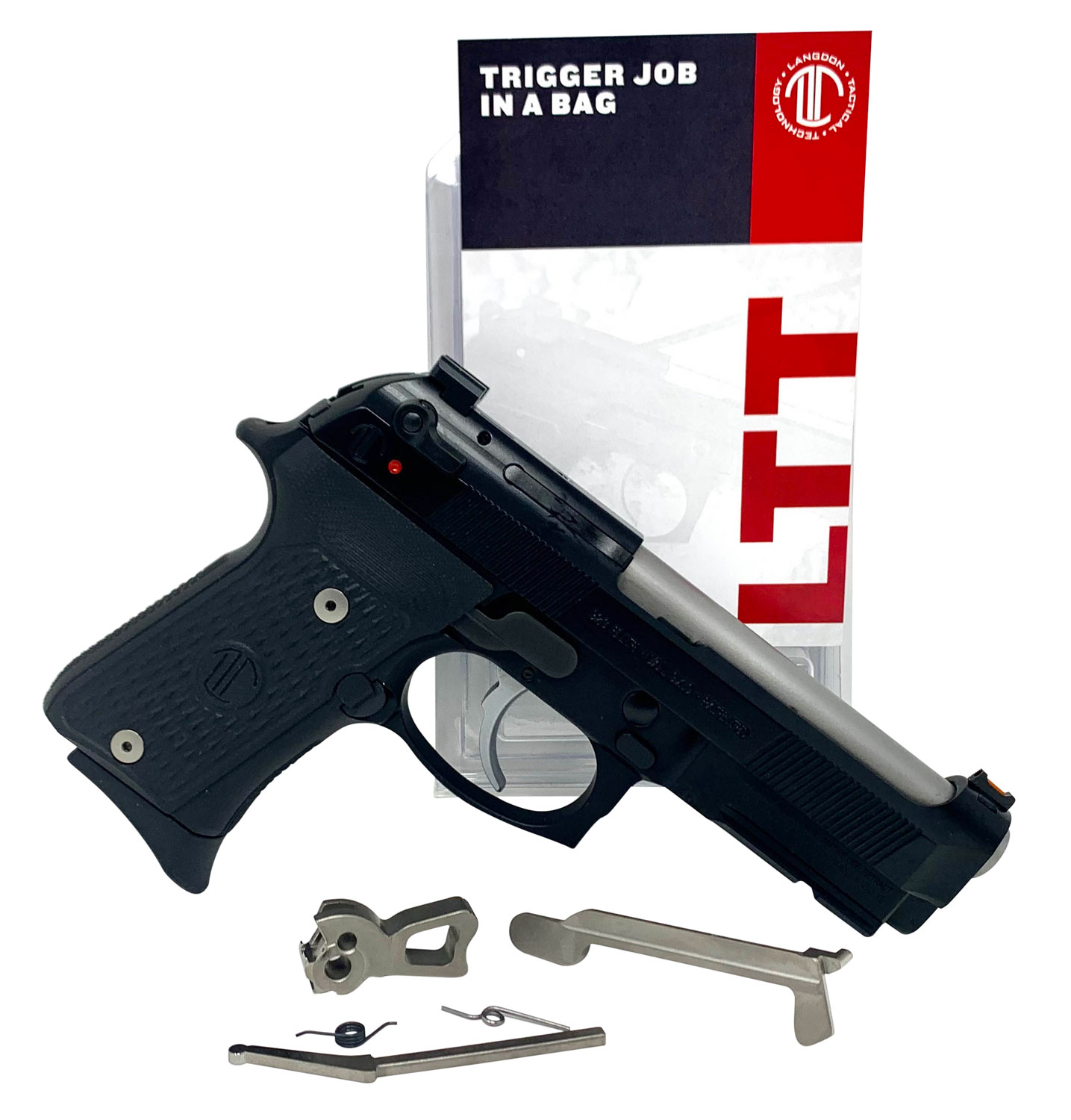 Langdon Tactical Tech LTTTJIBOP13N Trigger Job In A Bag Nickel Curved Fits Beretta 92/96/M9 not A1 Right Hand