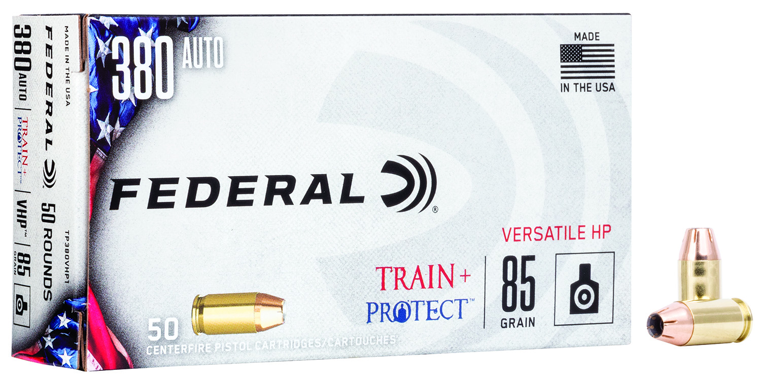 Federal TP380VHP1 Train + Protect 380ACP 85gr Versatile Hollow Point 50 Per Box/10 Case