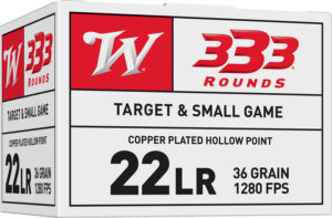 Winchester Ammo 22LR333HP USA 22LR 36gr Copper Plated Hollow Point 333 Per Box/10 Case