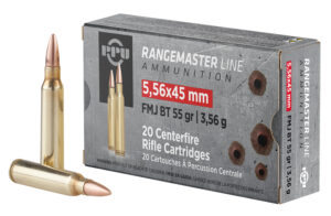 PPU PPRM5561 Rangemaster  5.56x45mmNATO 55gr Full Metal Jacket Boat Tail 20 Per Box/50 Case
