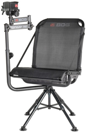 Bog-Pod 1134447 DeathGrip 360 Shooting Rest Chair, Black Aluminum, Extendable Leg Height, 400lbs. Weight Capacity