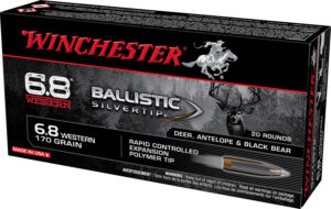 Winchester Ammo SBST68W Ballistic Silvertip  6.8Western 170gr Rapid Controlled Expansion Polymer Tip 20 Per Box/10 Case
