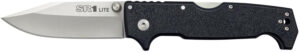 Cold Steel CS62K1 SR1 Lite 4" Folding Clip Point Plain 8Cr13MoV SS Blade/Black Griv-Ex Handle Includes Pocket Clip