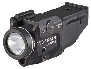 Streamlight 69446 TLR-1 RM w/Laser Black Anodized Aluminum, 500 Lumens White LED Bulb/Red Laser, 210 Meters Beam, Picatinny Rail Mount