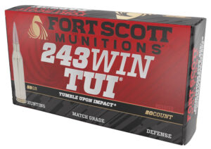 Fort Scott Munitions 243058SCV Tumble Upon Impact (TUI) Rifle 243Win 58gr Solid Copper Spun 20 Per Box/10 Case