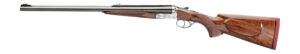 Rizzini USA 7001470 Rhino Express 470 Nitro Express 2rd 23" Gloss Blued 23" Chrome-Lined Barrel Coin Anodized Silver Engraved Steel Oiled Turkish Walnut Ambidextrous Hand