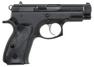 CZ-USA 91190 CZ 75 Compact 9mm Luger 15+1 3.75" Black Steel Barrel & Serrated Slide, Black Polycoat Steel Frame w/Beavertail, Black Plastic Grip, Right Hand