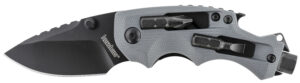 Kershaw 8720 Shuffle DIY 2.40" Folding Drop Point Plain Black Oxide 8Cr13MoV SS Blade Gray Glass-Filled Nylon Handle Includes Pocket Clip