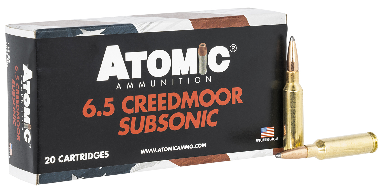 Atomic Ammunition 00482 Rifle Subsonic 6.5Creedmoor 129gr Jacket Hollow Point 20 Per Box/10 Case