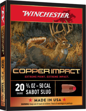 Winchester Ammo X20CLF Copper Impact  20Gauge 2.75" 3/4oz Sabot Slug Shot 5 Per Box/20 Case