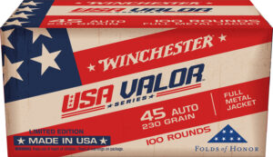 Winchester Ammo USAV45A USA Valor  45ACP 230gr Full Metal Jacket 100 Per Box/5 Case