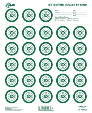 EZ-Aim 15582 Official IBS Rimfire Target Non-Adhesive White/Green 25 Pack
