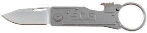S.O.G SOG-KT1001-C KeyTron  1.80" Folding Plain Clip Point Grey 5Cr13MoV SS Blade/ Grey Stainless Steel Handle