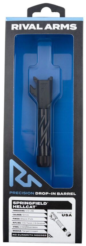 Rival Arms RARA20H102A Precision V1 Match Grade Black PVD Stainless Steel Spiral Fluted Threaded for Springfield Hellcat