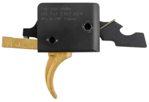 CMC Triggers 91501GF Drop-In Gold Finger Single-Stage Curved Trigger w/ 3-3.50 lbs Draw Weight & Gold Finish