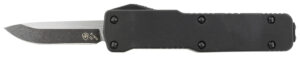 Templar Knife CABR321 Premium LW  Micro 1.85" OTF Drop Point Plain Black Oxide Stonewashed D2 Steel Blade, 3.50" Black Aluminum Handle, California Legal
