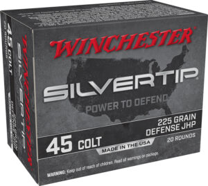 Winchester Ammo W45CST Silvertip  45Colt 225gr Silvertip Jacket Hollow Point 20 Per Box/10 Case