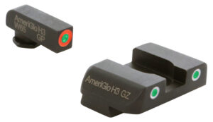 AmeriGlo GL241 Custom Classic Sight Set for Glock  Green Tritium Orange Outline Front Sight-Green Tritium White Outline Rear Sight