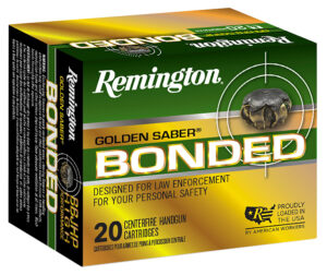 Remington Ammunition R21368 Golden Saber Bonded 10mmAuto 180gr Bonded Brass Jacketed Hollow Point 20 Per Box/25 Case