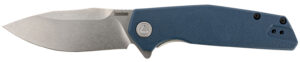 Kershaw 2036 Lucid 3.20" Folding Clip Point Plain Stonewashed 8Cr13MoV SS Blade/Blue/Stonewashed Glass Filled Nylon/SS Handle Includes Pocket Clip