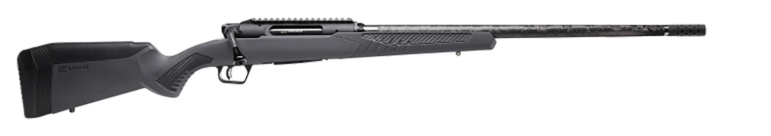Savage Arms 57902 Impulse Mountain Hunter 300 Win Mag 3+1 24" Carbon Fiber Threaded Barrel, Black Aluminum Receiver w/Picatinny Rail, Gray AccuStock Synthetic Stock, Ambidextrous