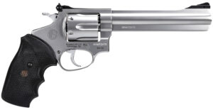 Rossi 2RM669 RM66  357 Mag 6 Shot 6"  Satin Stainless Steel Barrel, Cylinder & Frame Black Checkered Rubber Grip